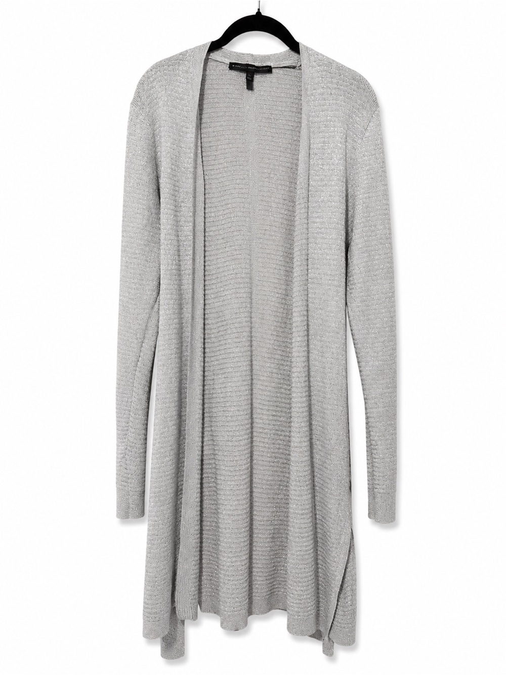 White House Black Market  metallic Open-Front tie  Long Cardigan